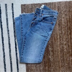 J. Crew 9” High Rise Toothpick Blue Jeans